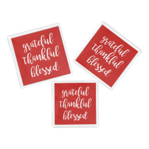 script GRATEFUL THANKFUL BLESSED   Acrylic Tray