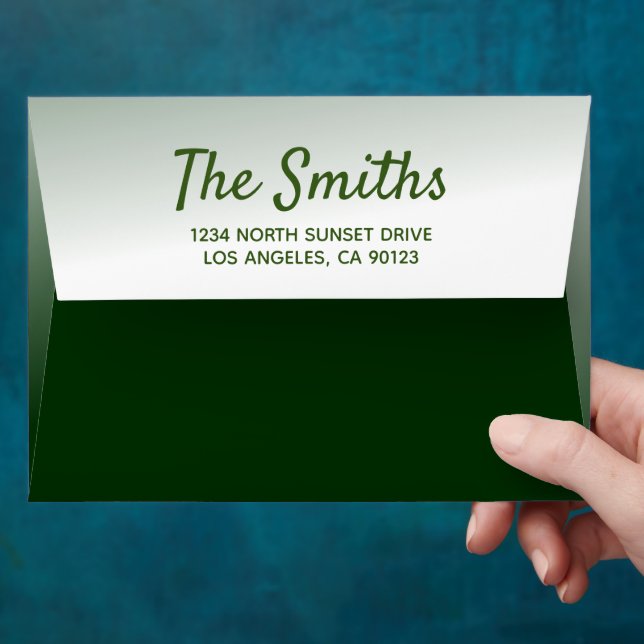 Script Green Ombre Address Envelope (Hand)
