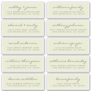 Script Guest Address Labels ORDER 6” or 8” sheet!