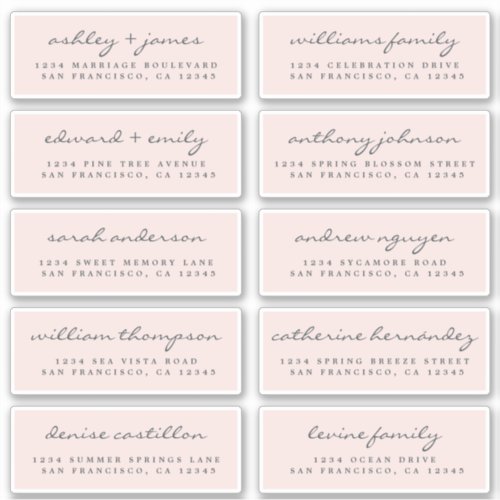 Script Guest Address Labels ORDER 6 or 8 sheet