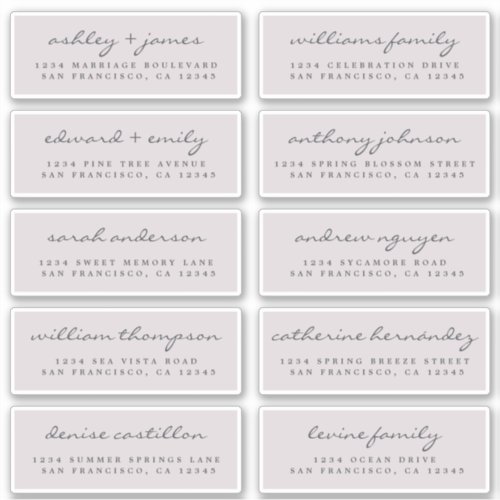 Script Guest Address Labels ORDER 6 or 8 sheet