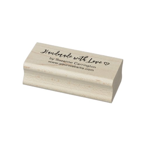 Script Handmade Custom Business Website Wooden Rubber Stamp