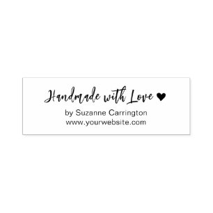 Script Handmade with Love Heart. Business Self-inking Stamp