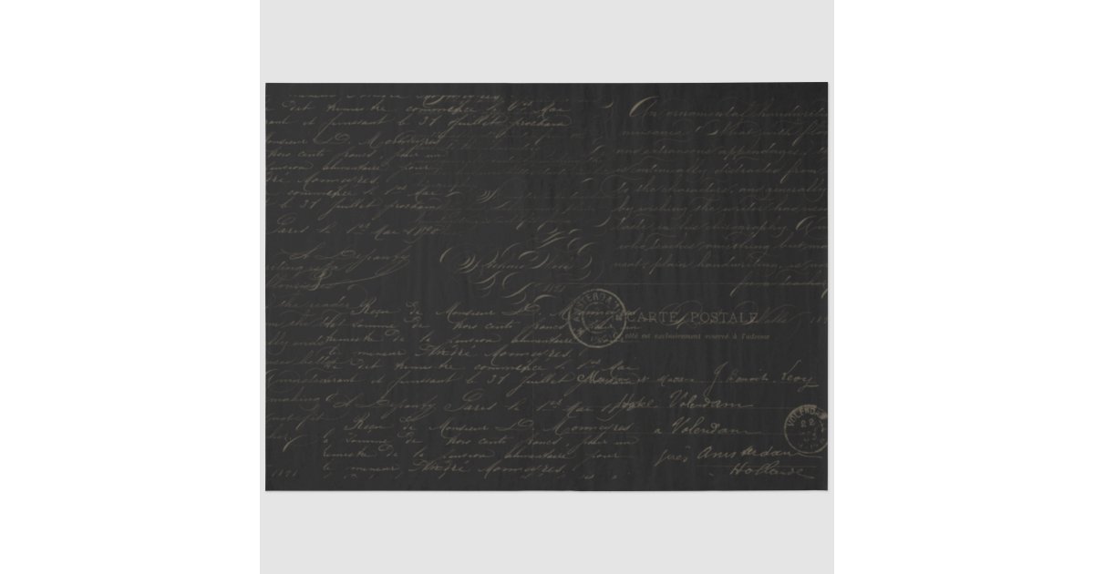 Empherma Script Paper Script Handwriting Handwritten Ephemera Decoupage Tissue Paper | Zazzle