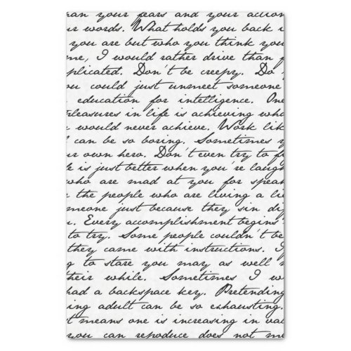Script Handwriting Tissue Paper