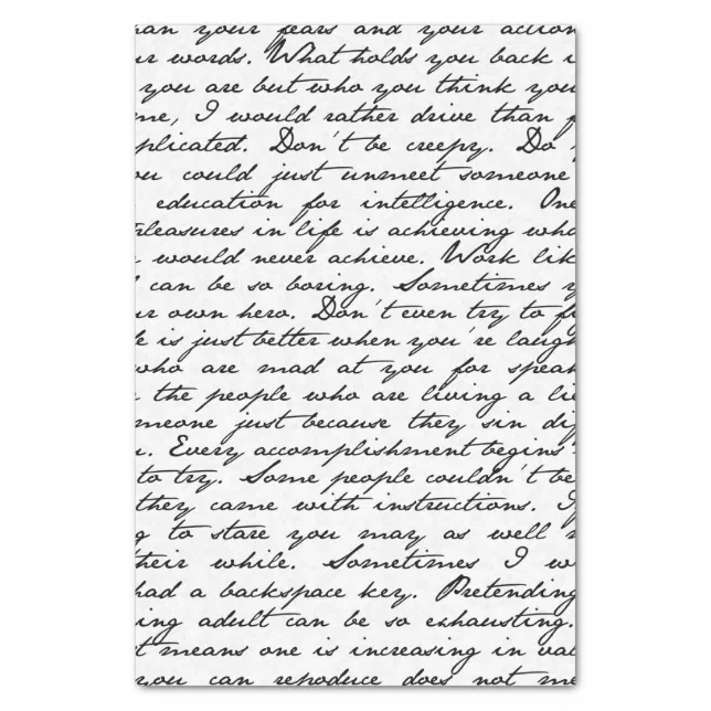 Script Handwriting Tissue Paper | Zazzle