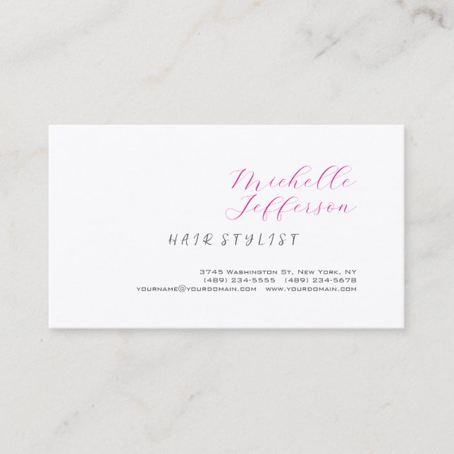 Script Handwriting Trendy Minimalist Business Card (Front)