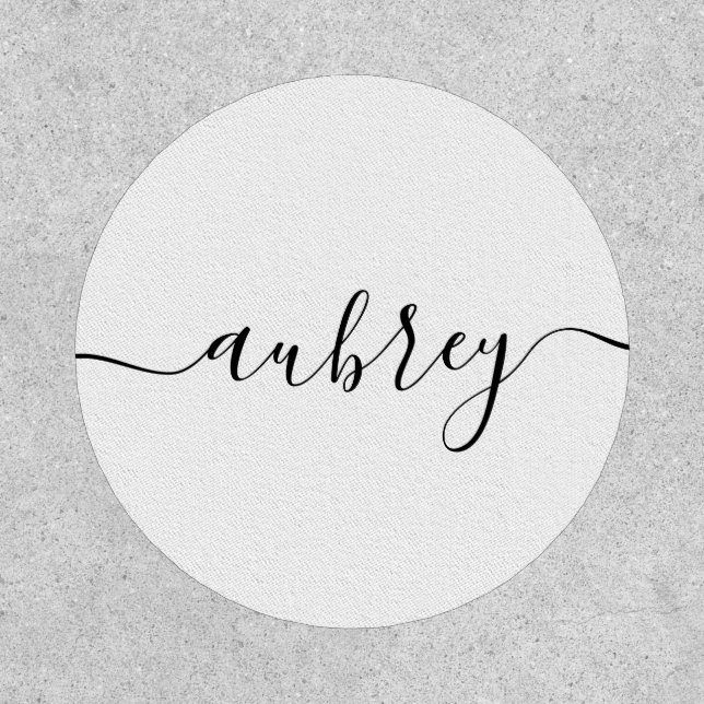 Script Handwritten Business Employee White Patch (Front)