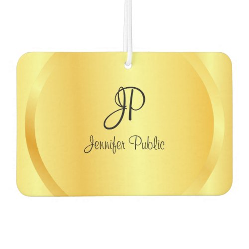 Script Handwritten Monogram Faux Gold Template Air Freshener