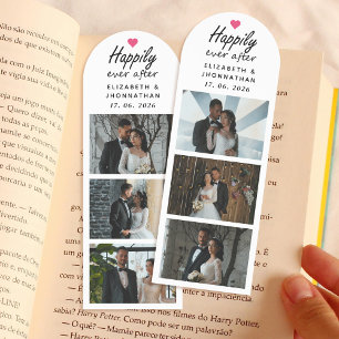 Script Happily Ever After 6 Photo Collage Keepsake Bookmarks