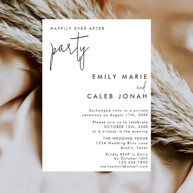 Script Happily Ever After Party Wedding Reception Invitation (Creator Uploaded)