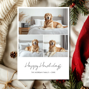 Script Happy Howlidays Pet Christmas Puppies Photo Holiday Card