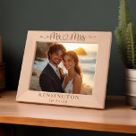 Script Heart Arrow Mr Mrs Newlywed Wedding Etched Frames<br><div class="desc">Script Heart Arrow Mr Mrs Newlywed Wedding Laser Etched Frame personalized with the happy couple's last name,  & wedding date! Easy to customize for the perfect gift for weddings,  anniversaries,  first Christmas,  engagement,  etc. Please contact us at cedarandstring@gmail.com if you need assistance with the design or matching products.</div>