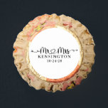 Script Heart Arrows Mr Mrs Wedding Reese's Peanut Butter Cups<br><div class="desc">Script Wedding Heart Arrows Mr Mrs Wedding Reese's Peanut Butter Cups personalized with the happy couple's last name, & wedding date! Easy to customize for the perfect addition to your wedding reception, anniversaries, first Christmas, engagement, etc. Please contact us at cedarandstring@gmail.com if you need assistance with the design or matching...</div>