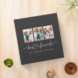 Script heart cute modern multi photo best friends 3 ring binder<br><div class="desc">Script heart cute modern multi photo best friends triptych 3 photo binder gift</div>