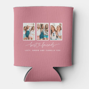 Script heart cute modern multi photo best friends  can cooler