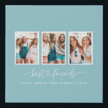 Script heart cute modern multi photo best friends faux canvas print<br><div class="desc">Script heart cute modern multi photo best friends triptych gift</div>