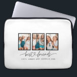 Script heart cute modern multi photo best friends  laptop sleeve<br><div class="desc">Script heart cute modern multi photo best friends triptych gift</div>