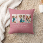 Script heart cute modern multi photo best friends  throw pillow<br><div class="desc">Script heart cute modern multi photo best friends triptych gift</div>