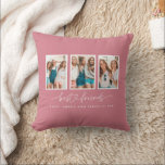 Script heart cute modern multi photo best friends  throw pillow<br><div class="desc">Script heart cute modern multi photo best friends triptych gift</div>