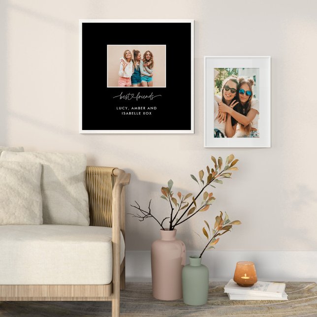 Script heart cute modern photo best friends poster (Creator Uploaded)