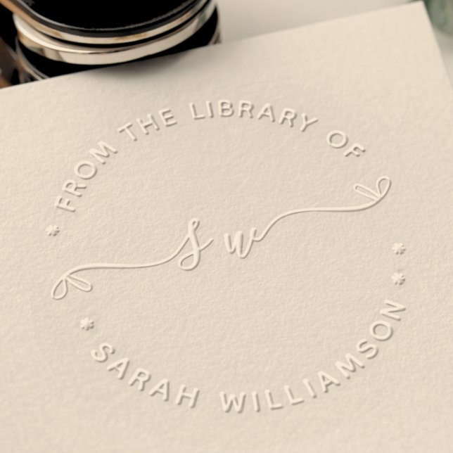 Script heart initials from the library of book embosser (Creator Uploaded)