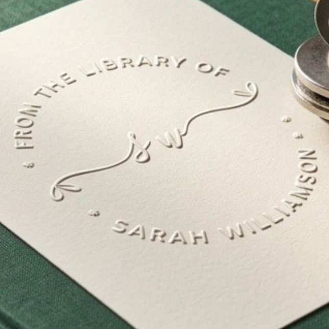 Script heart initials from the library of book embosser (Creator Uploaded)