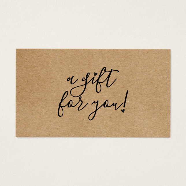 Script Hearts Rustic Kraft Gift Certificate (Front)
