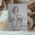 Script Hello Forty Minimal Photo 40th Birthday Invitation<br><div class="desc">Celebrate the big 4-0 in style with our minimalist 'Hello Forty' birthday party invitations! Boasting a sleek typography script and a modern party template over a personalized birthday star photo,  these invites are sure to get everyone excited for your milestone celebration.</div>