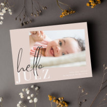 Script Hello Name Black Minimalist Photo Baby