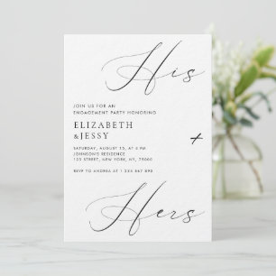 Script His + Hers Couples Shower Engagement Party Invitation