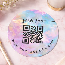 Script Holographic QR code custom text
