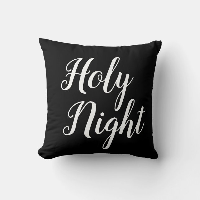 script HOLY NIGHT | Throw Pillow (Front)