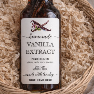 Script Homemade Madagascar Vanilla Extract Label