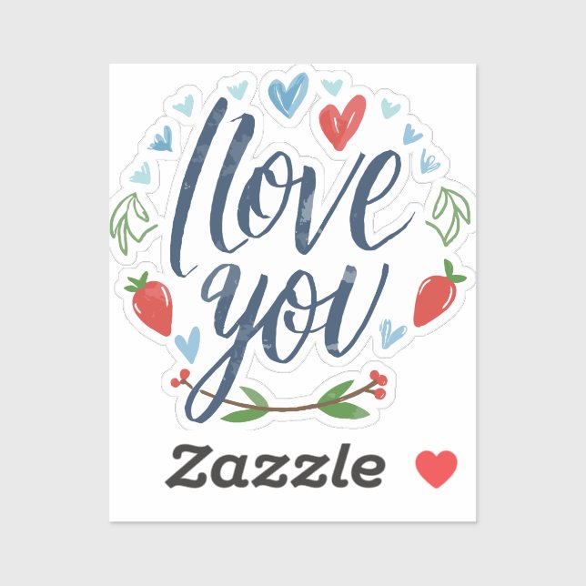 Script I love you Sticker (Sheet)