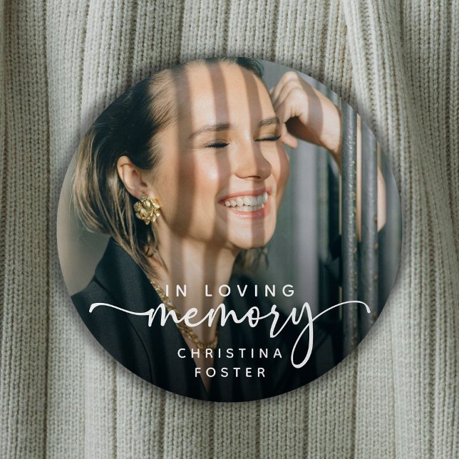 Script In Loving Memory Photo Memorial Button (Creator Uploaded)