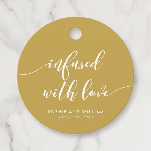 Script Infused with Love Editable Color Wedding Favor Tags