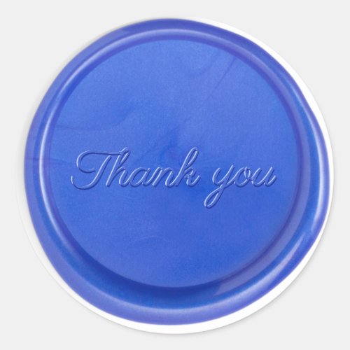 Script Initial Blue Quartz Wax Seal Sticker