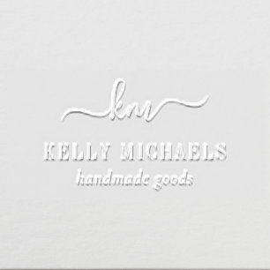 Script Initials Monogram Logo Custom Embosser