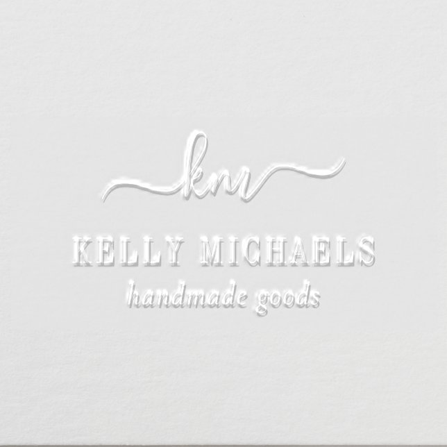 Script Initials Monogram Logo Custom Embosser (Design)
