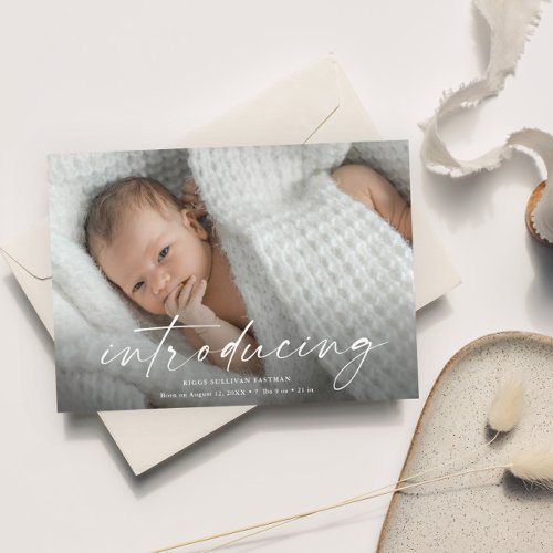 Script Introducing Baby Photo Thank You Card