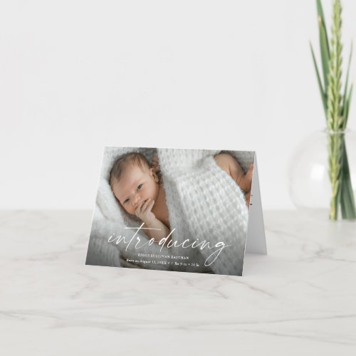 Script Introducing Baby Photo  Thank You Card