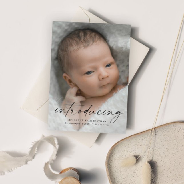 Script Introducing Baby Photo Thank You Magnetic Invitation (Creator Uploaded)