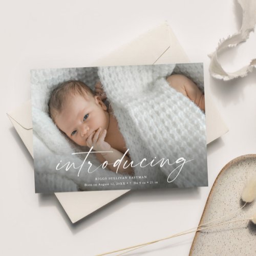 Script Introducing Baby Photo Thank You Magnetic Invitation