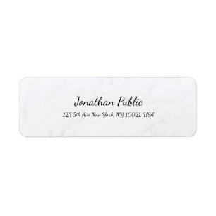 Script Italic Text Marble Elegant Minimalist Plain Label