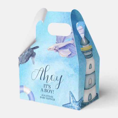 script its a boy nautical sailor watercolor favor boxes