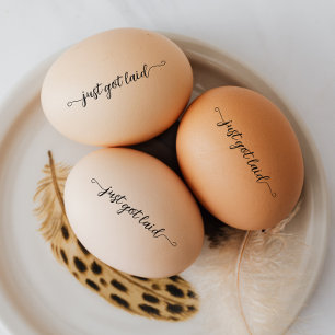 Script just got laid egg mini stamp