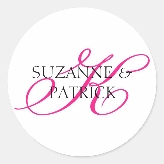 Script K Monogram Labels (Hot Pink / Black) (Front)