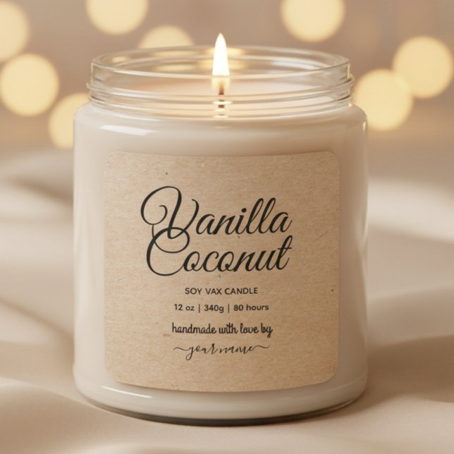 Script kraft Personalized Candle Label (Creator Uploaded)