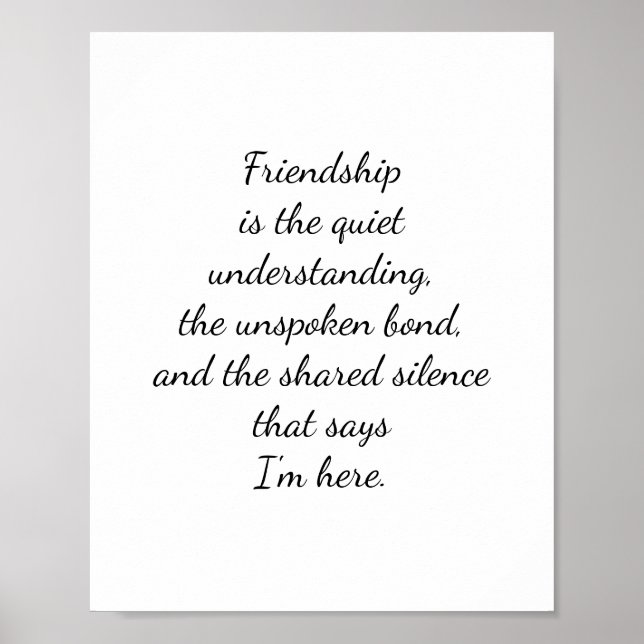 Script Lettering Friendship Quote Art Poster (Front)